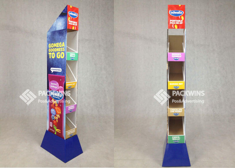 Fruit Juices Pos Pop Marketing Corrugated Tower Display Stand