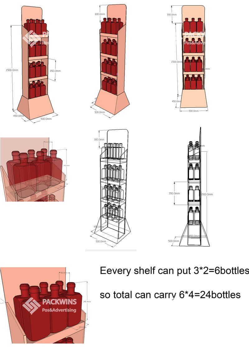 Leadslingers Spirits Glass Bottle Cardboard Shelf Display