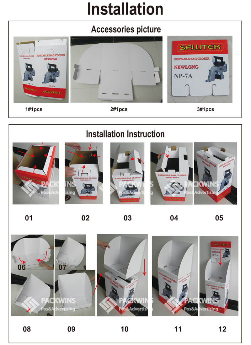 Portable Bag Closer Pos Display Carton Box