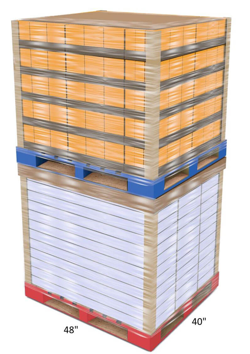 perfectly stacked boxes on a shipping pallet