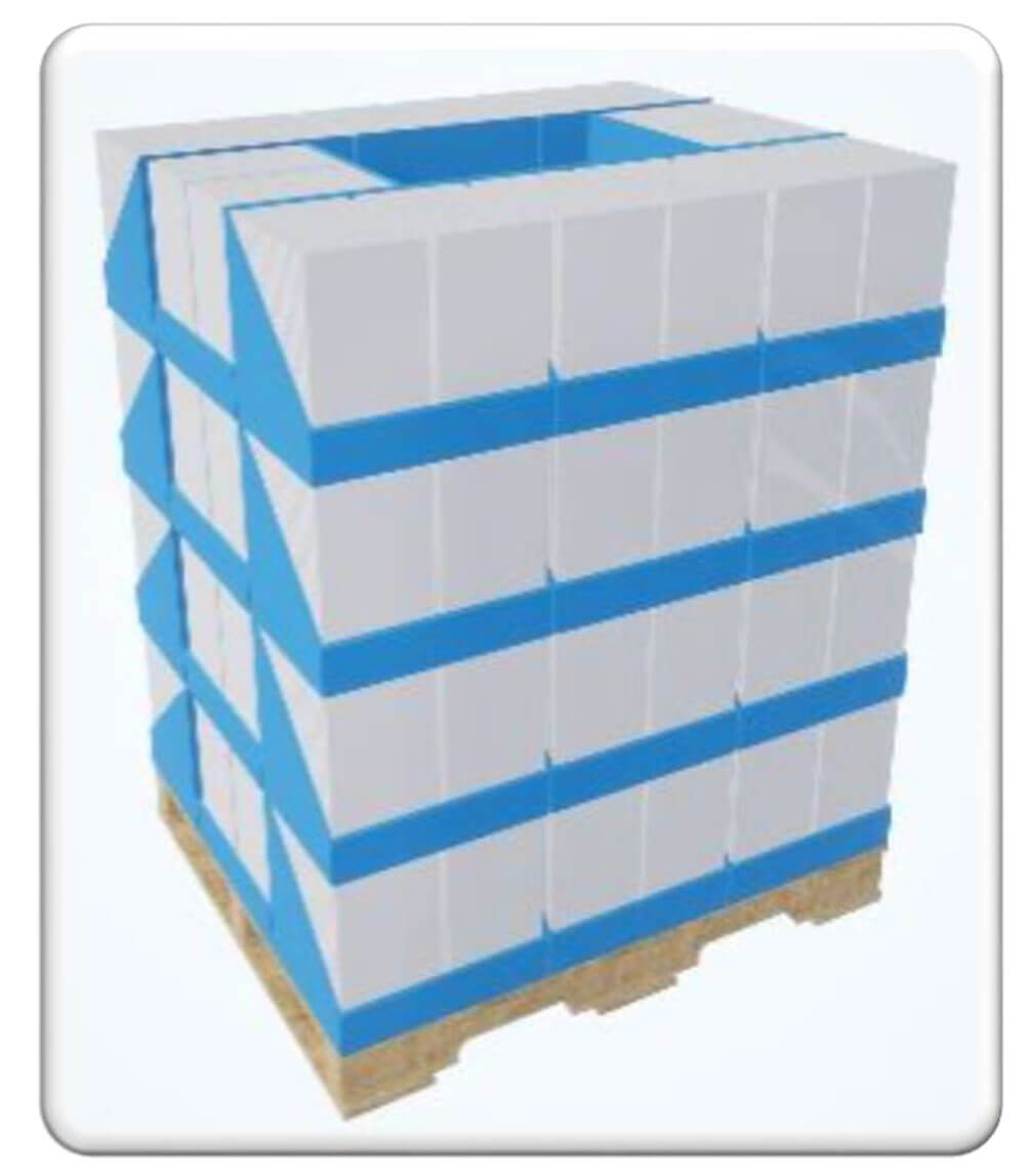 Diagram of a pallet display with dimensions