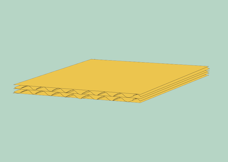 Corrugated Board Styles An illustration comparing single wall, double wall, and triple wall corrugated board.