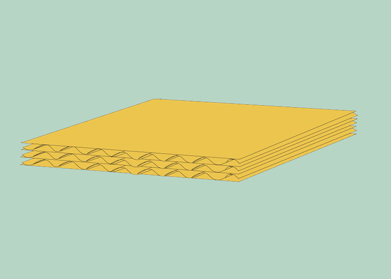 Different grades of corrugated cardboard
