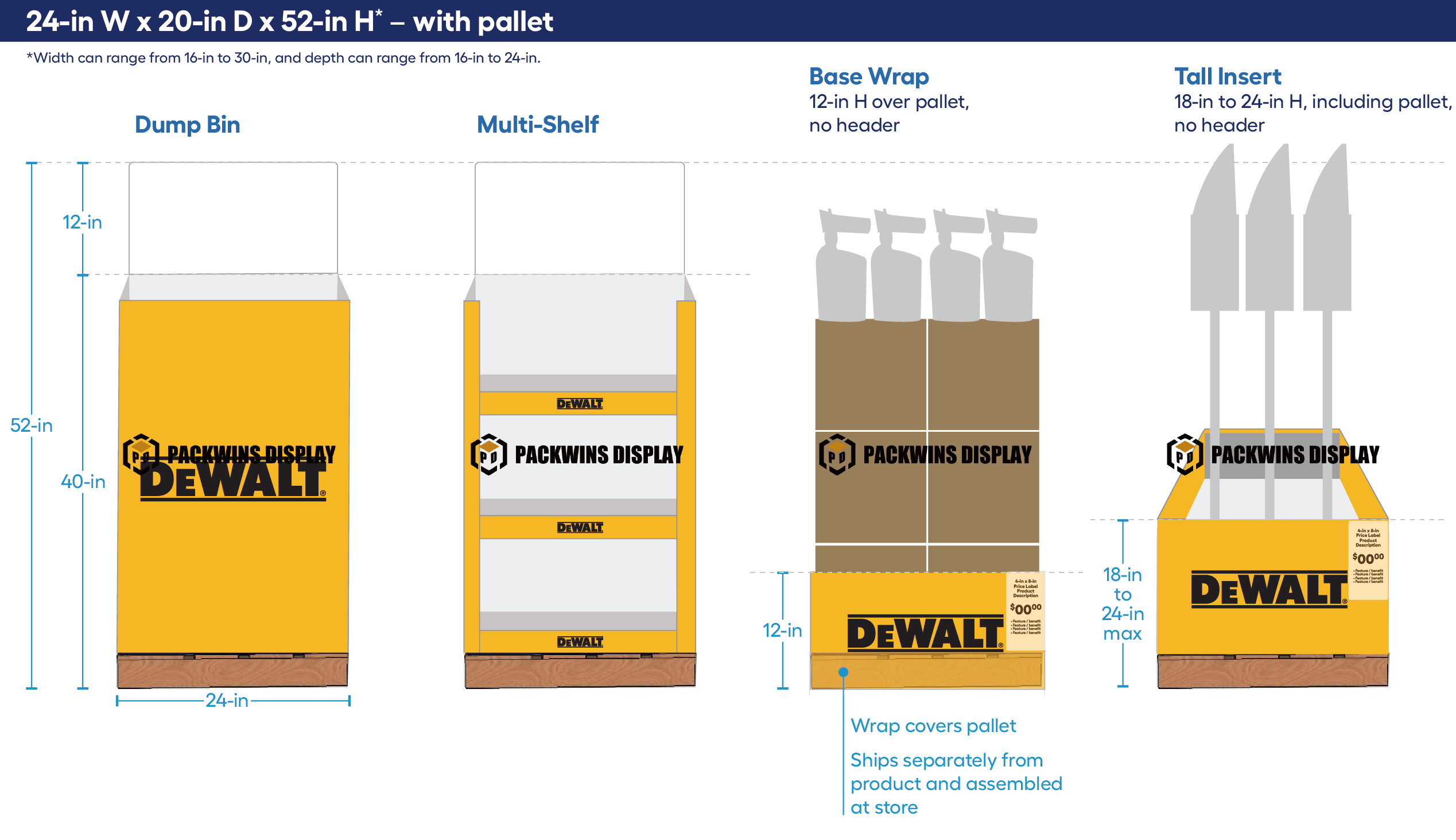 Quarter Pallet Display An example of a 24x20 quarter pallet display for a retail store.
