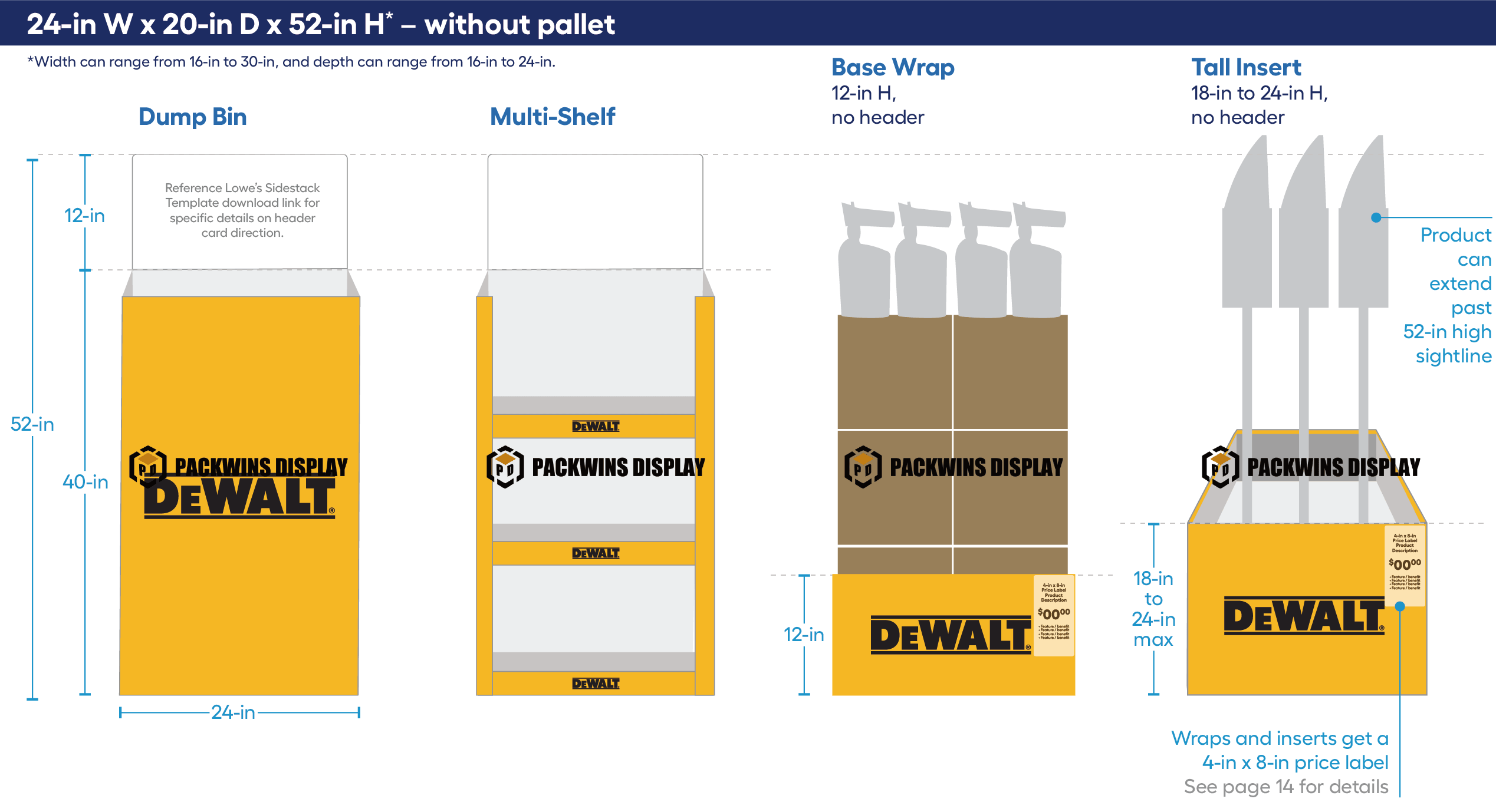 Quarter Pallet Display An example of a 24x20 quarter pallet display for a retail store.