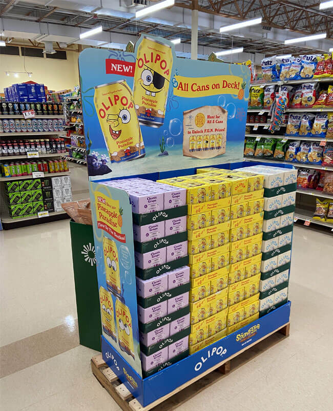 cardboard pallet display for liquor