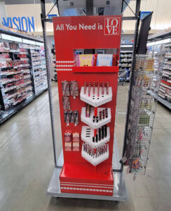 All You Need Is Love Cosmetics End Cap Display