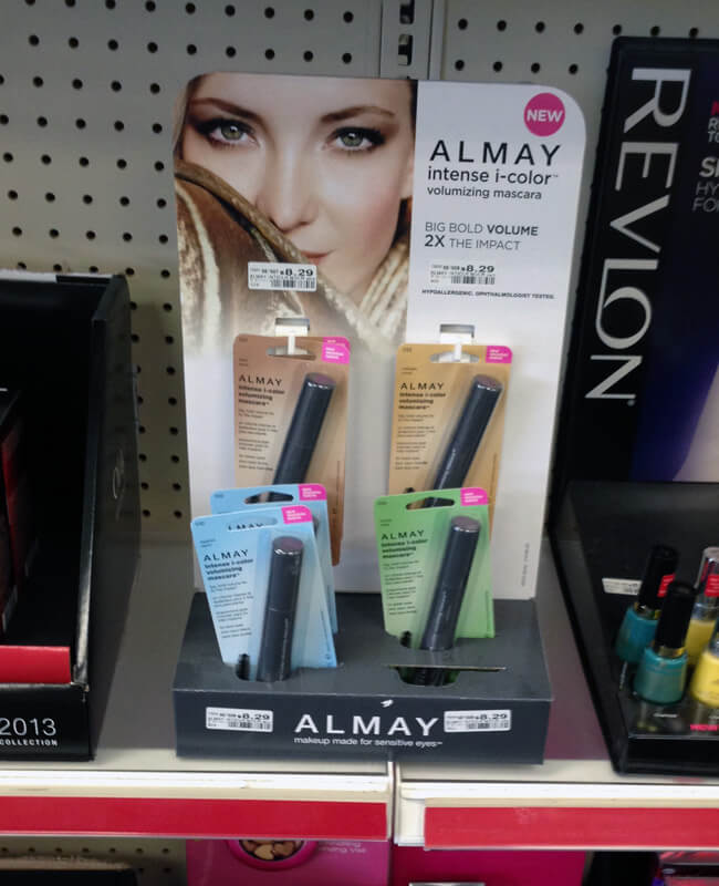 cosmetic inline shelf display stand