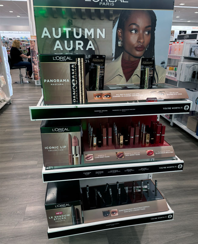 cosmetic endcap display stand