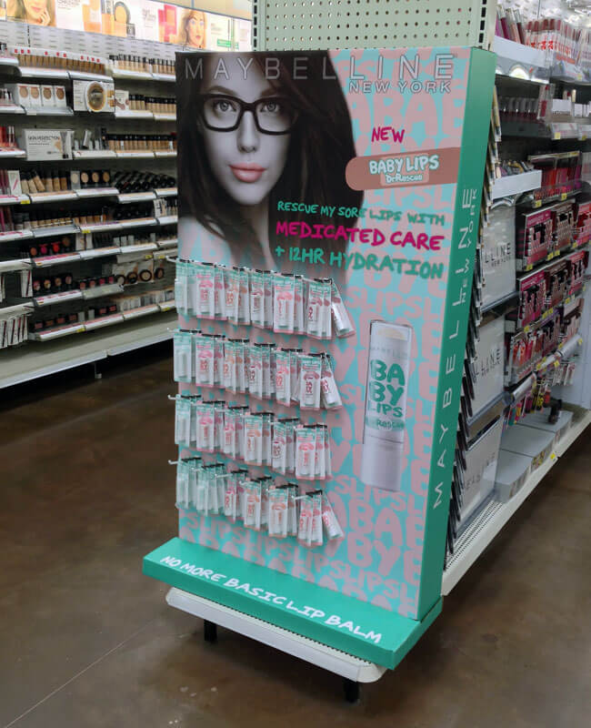 cosmetic endcap display stand