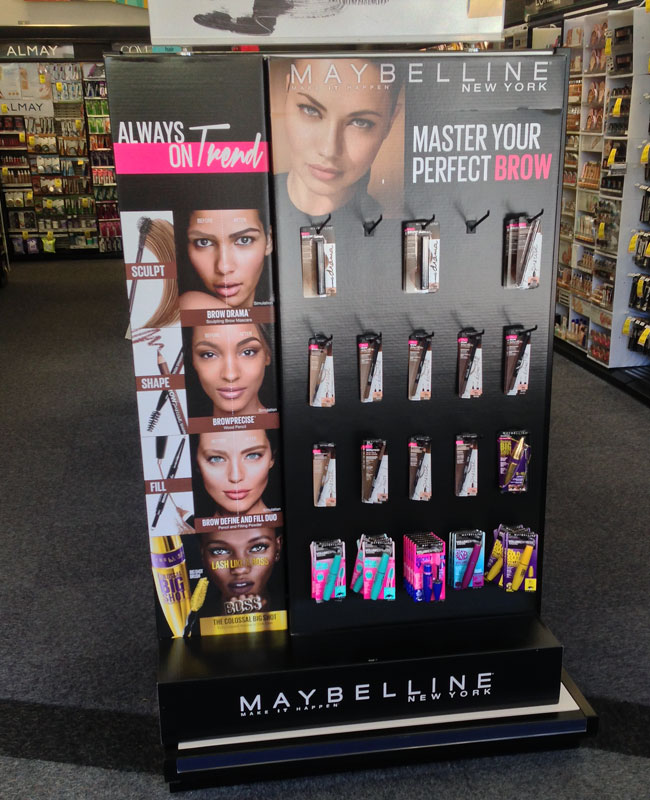 Cosmetics Display Maybelline Lipsticks Cosmetics End Cap Display