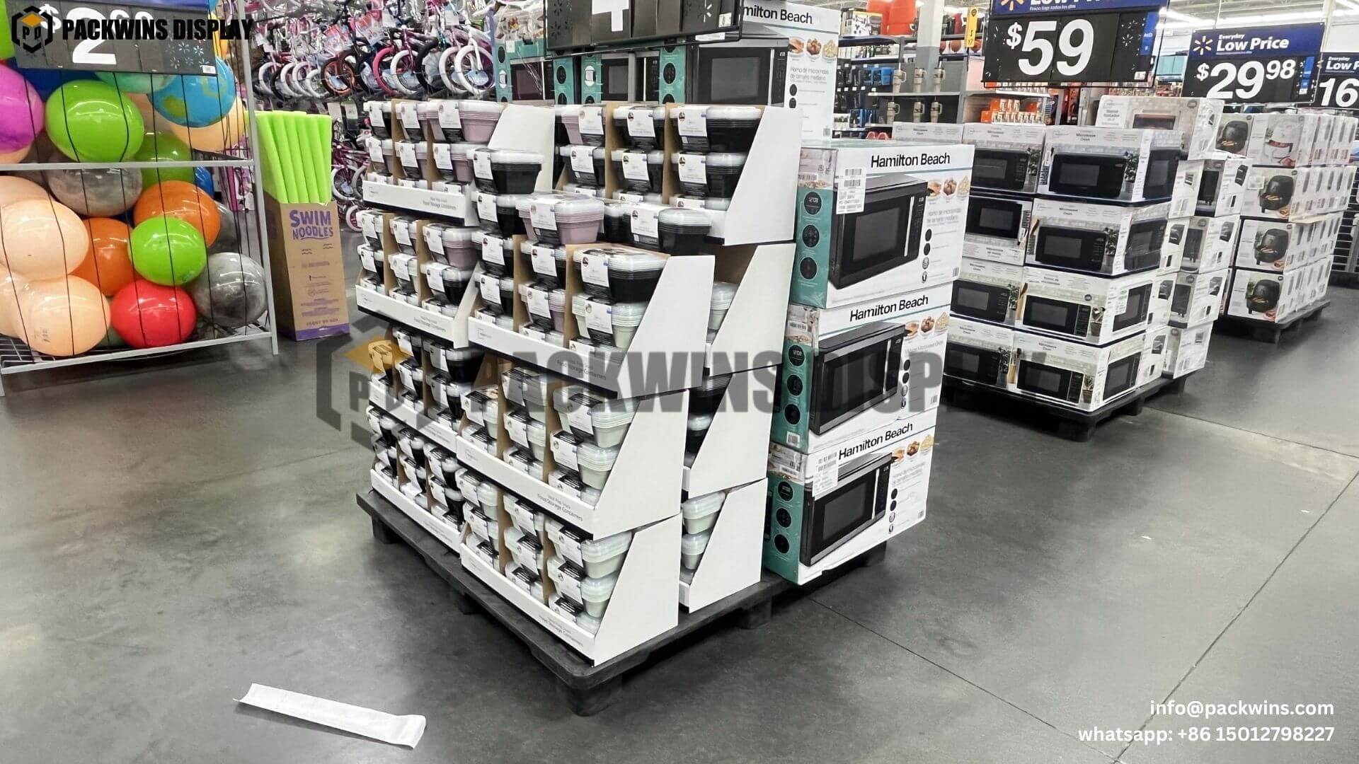 Strategic placement of cardboard displays in retail environment POP cardboard displays in retail store