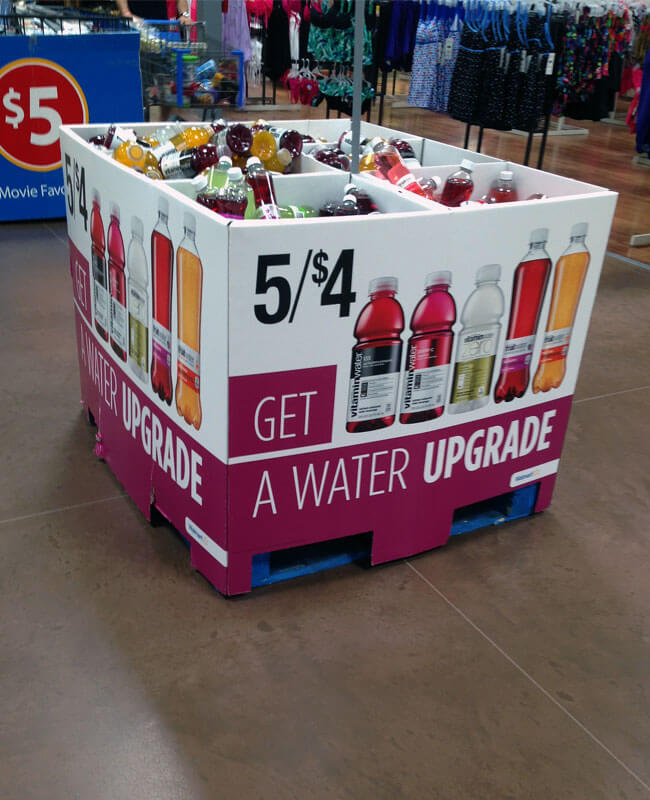 cardboard pallet display for liquor