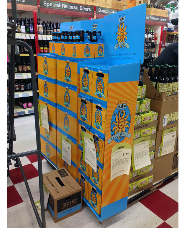 Beverage Display Challenges a strong cardboard display holding many heavy beverage bottles