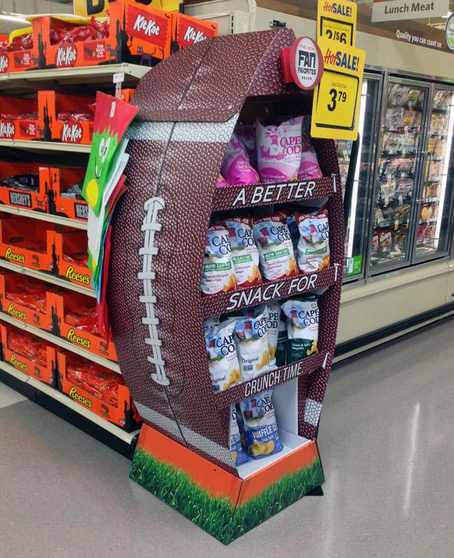 Cape Cod Chips Snacks Football Floor Display