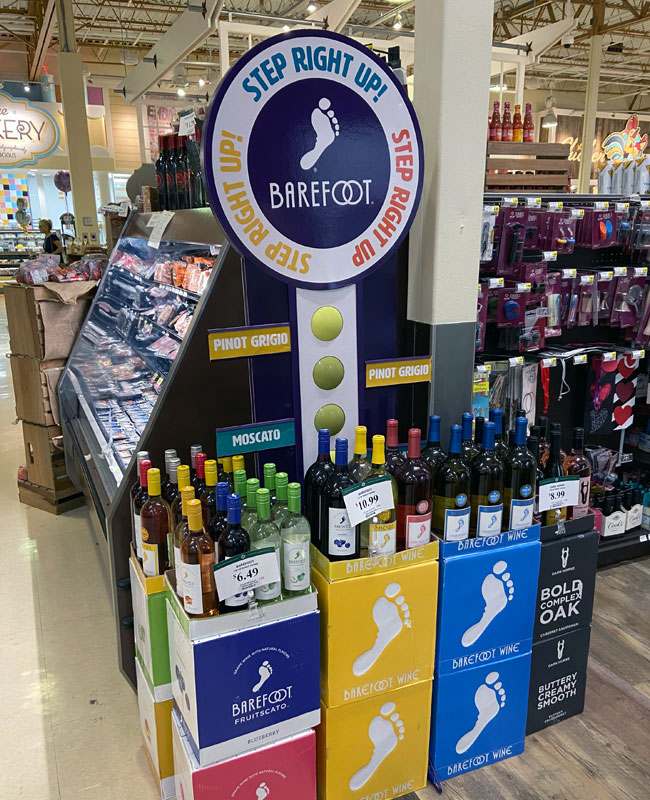 A successful wine brand's in-store display