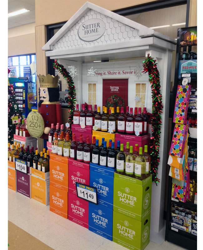 An occasion-based display for 'Dinner Party Wines'