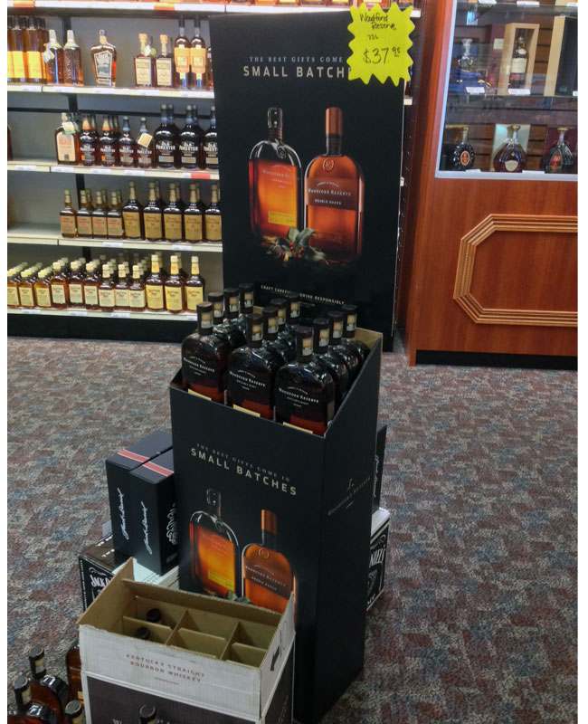 A wine display telling a brand's story
