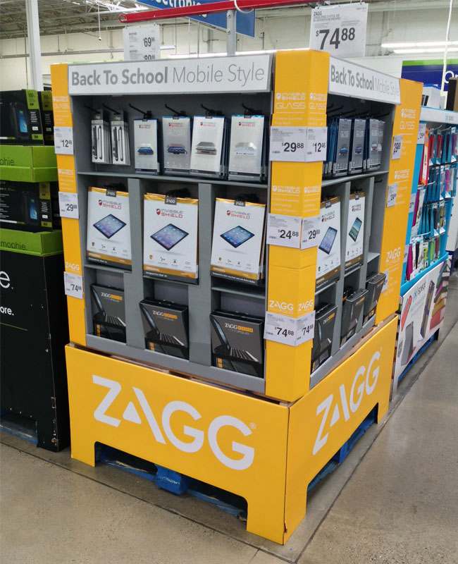A diagram showing the compliance specifications for a retail display