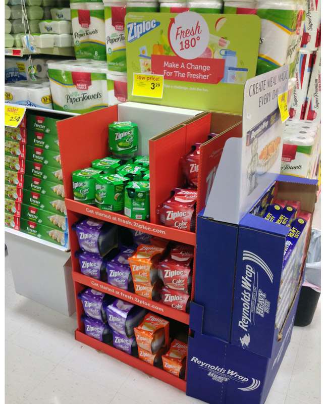 custom shelf displays for retail brands on store shelf